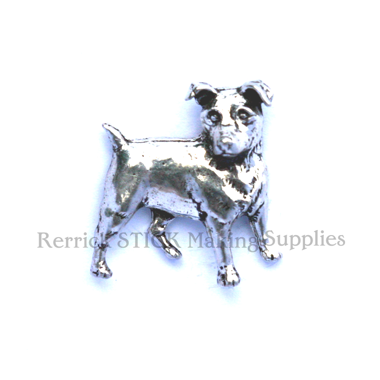thumbnail image 2 of Jack Russell Terrier Pewter Pin Brooch - Handcrafted British Fox Hunting Dog Badge 2 of 6